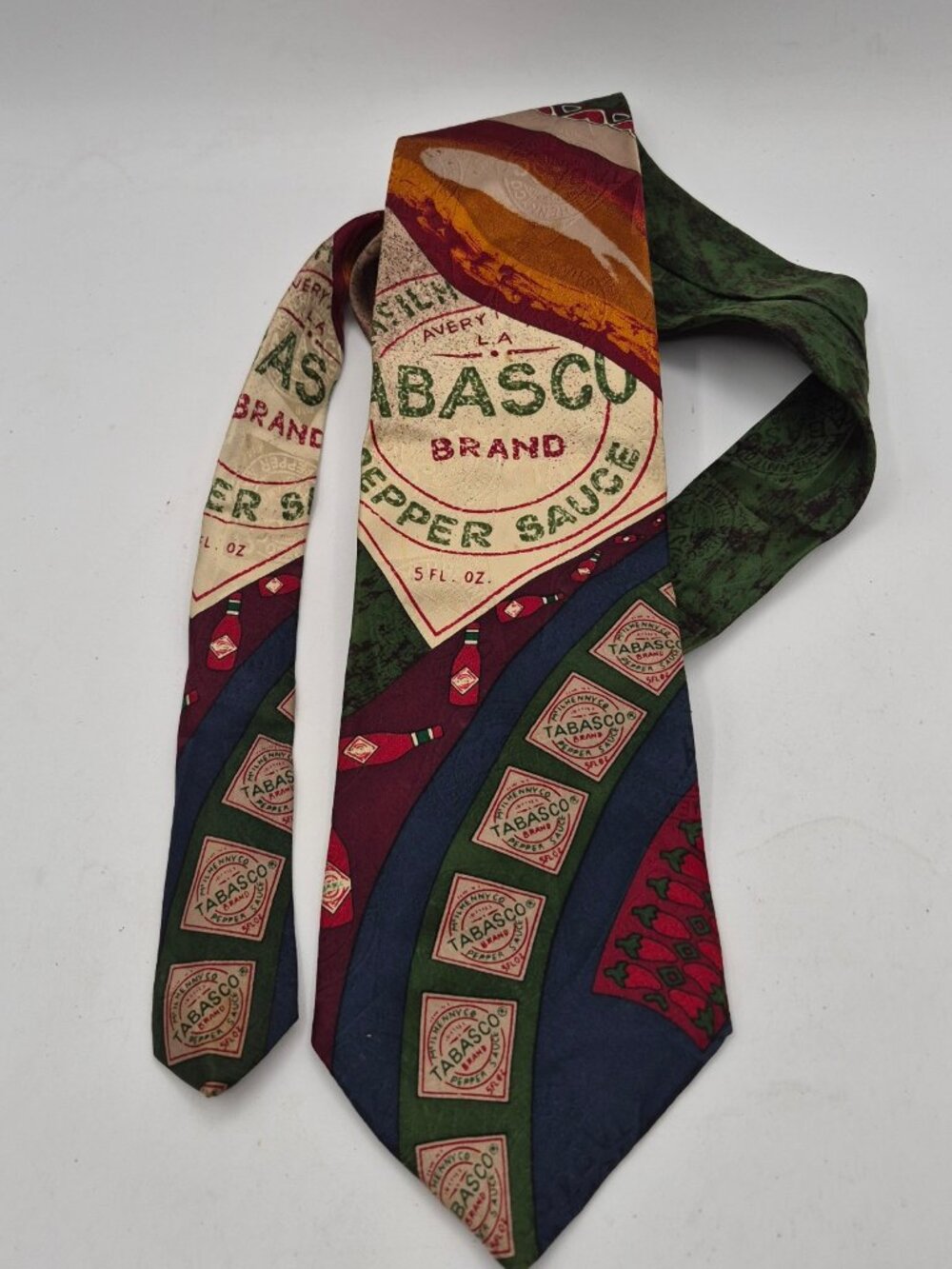 Tabasco Brand Novelty Tie – Hot Sauce Label Design